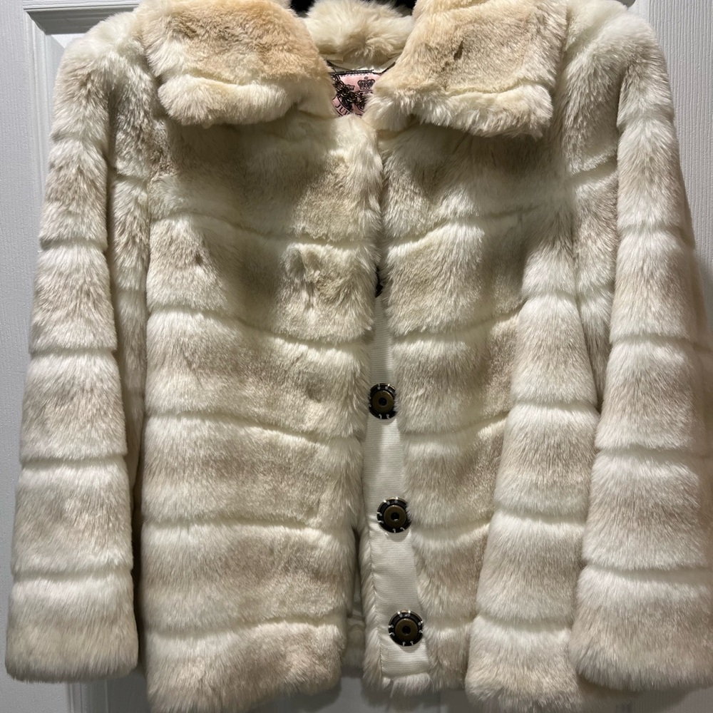Juicy Couture Cream Teddy Jacket amazing 3/4 sleeve